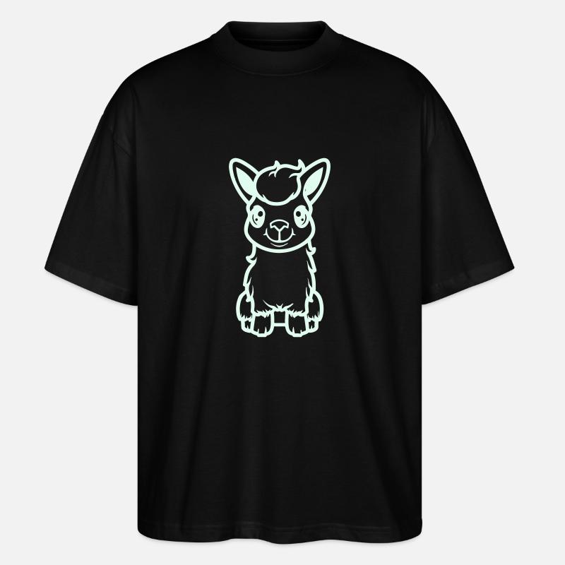 Lama Al Paka Comic - Stanley/Stella Oversized Unisex Organic T-shirt Blaster 2.0 - black