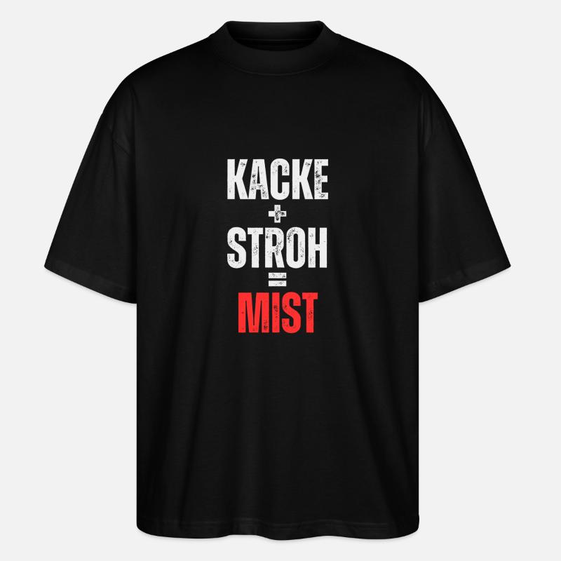 Caca + paille = excréments - T-shirt bio Blaster 2.0 coupe oversize Stanley/Stella Unisexe - noir