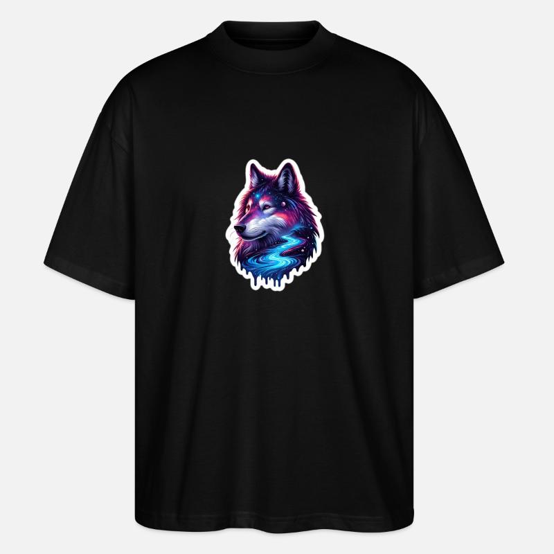 Wolve céleste - T-shirt bio Blaster 2.0 coupe oversize Stanley/Stella Unisexe - noir