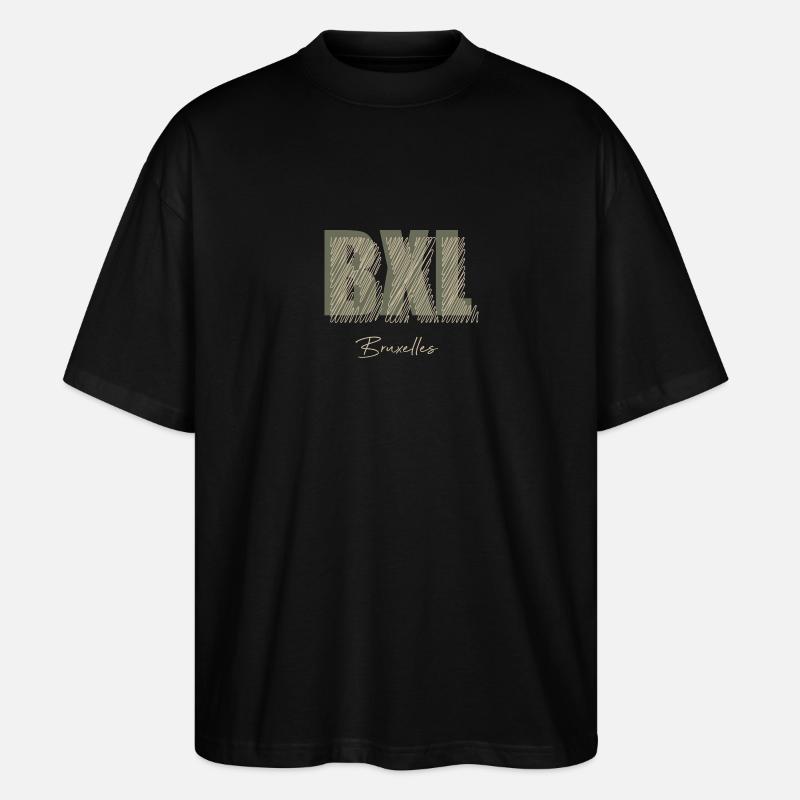 BXL Brüssel - Stanley/Stella Oversized Unisex Bio T-Shirt Blaster 2.0 - Schwarz