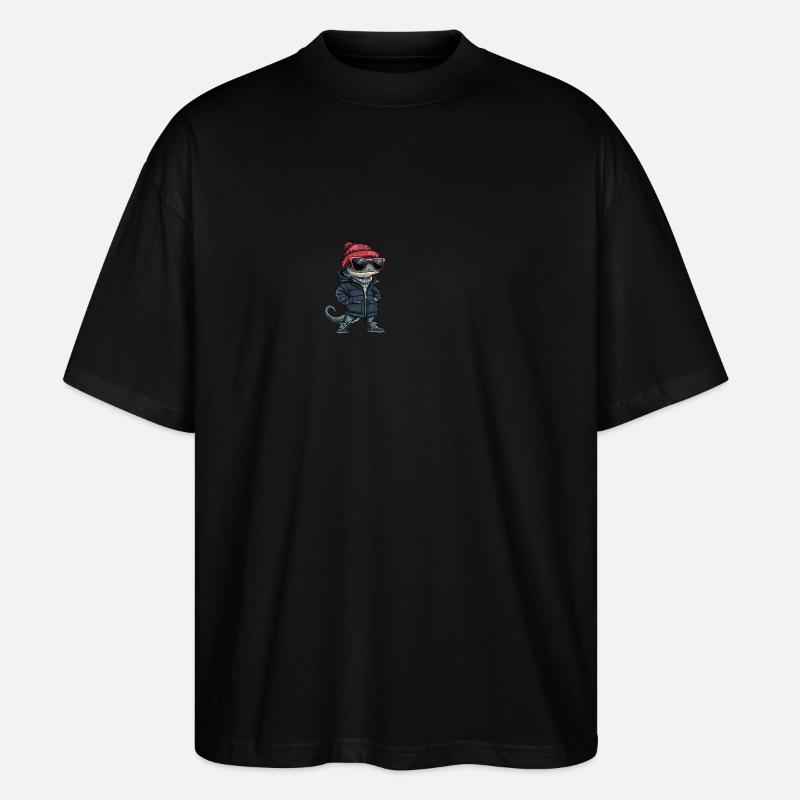 Echse Winter - Stanley/Stella Oversized Unisex Bio T-Shirt Blaster 2.0 - Schwarz