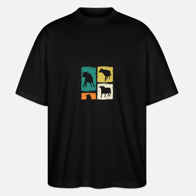 Bovins de buffle Bœufs - T-shirt bio Blaster 2.0 coupe oversize Stanley/Stella Unisexe - noir