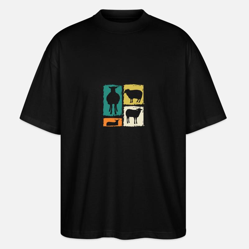 Schäfer Schaf - Stanley/Stella Oversized Unisex Bio T-Shirt Blaster 2.0 - Schwarz