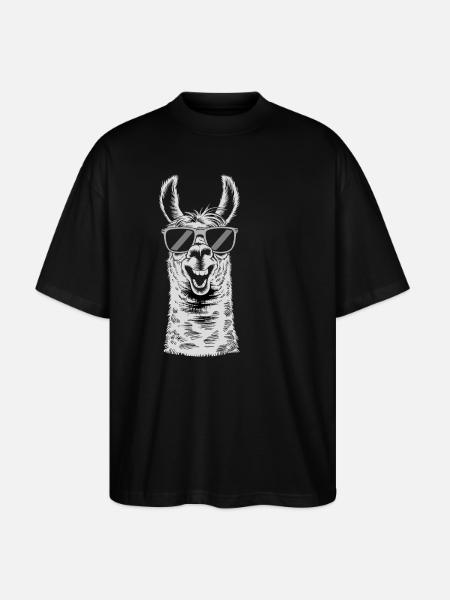 Cool llama with sunglasses - Stanley/Stella Oversized Unisex Organic T-shirt Blaster 2.0 - black