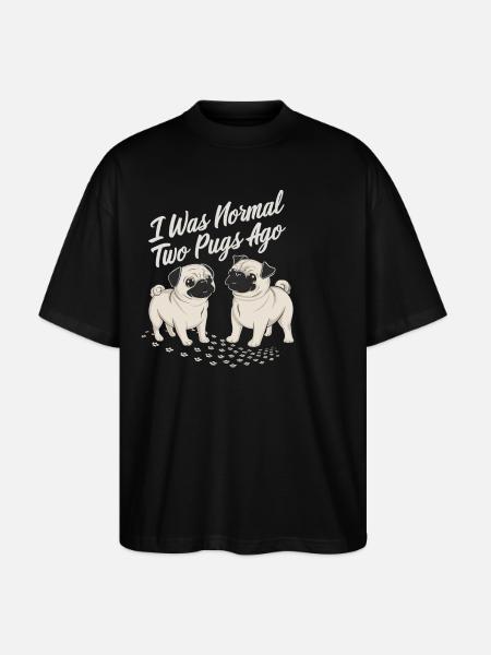 I was normal in front of two boobs - Stanley/Stella Oversized Unisex Organic T-shirt Blaster 2.0 - black