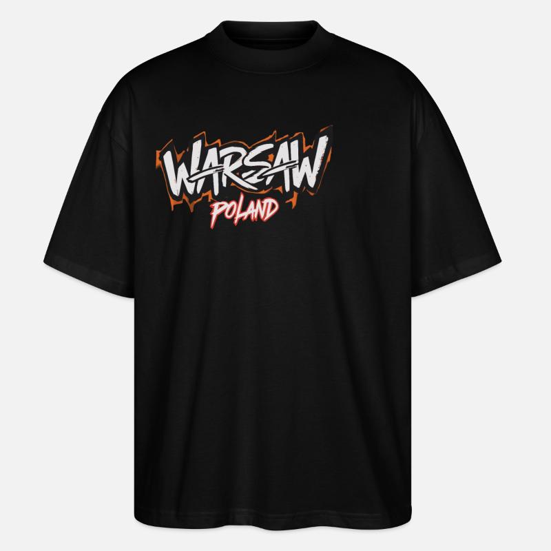 Varsovie Pologne Souvenir - T-shirt bio Blaster 2.0 coupe oversize Stanley/Stella Unisexe - noir