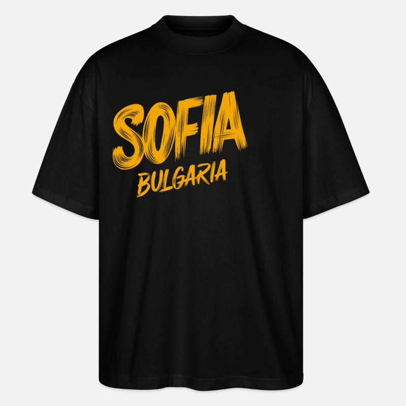 Sofia Bulgaria Souvenir - Stanley/Stella Oversized Unisex Organic T-shirt Blaster 2.0 - black