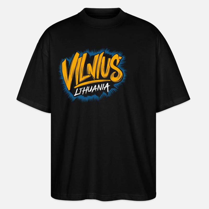 Vilnius Lithuania Souvenir - Stanley/Stella Oversized Unisex Bio T-Shirt Blaster 2.0 - Schwarz