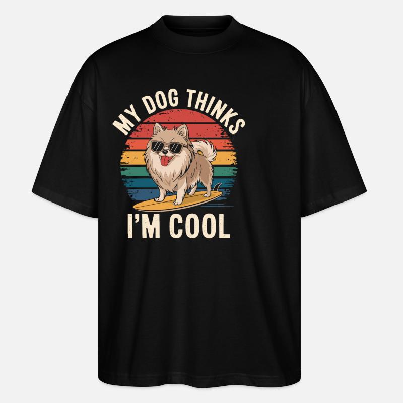 Zwergspitz Pomeranian Hund - Stanley/Stella Oversized Unisex Bio T-Shirt Blaster 2.0 - Schwarz