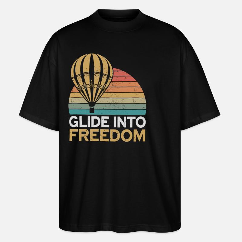 Heißluftballon: Glide Into Freedom - Stanley/Stella Oversized Unisex Bio T-Shirt Blaster 2.0 - Schwarz
