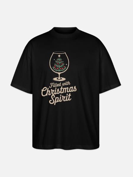 Fylld med julstämning festligt träd - Ekologisk Oversized T-shirt Unisex Stanley/Stella Blaster 2.0 - svart