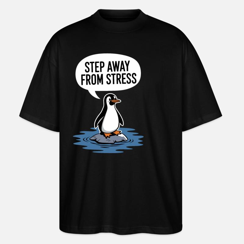 Pinguin: Einfach Mal Abschalten - Stanley/Stella Oversized Unisex Bio T-Shirt Blaster 2.0 - Schwarz