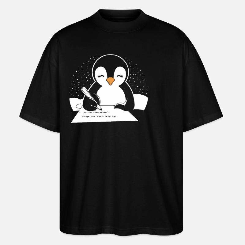 Pingouin, Écrivain, Auteur, Créatif - T-shirt bio Blaster 2.0 coupe oversize Stanley/Stella Unisexe - noir