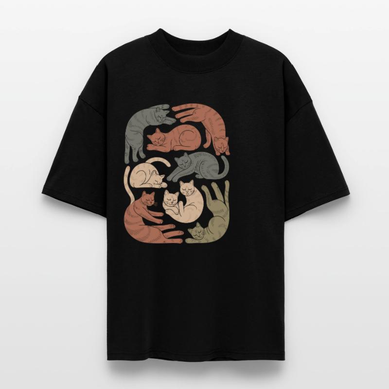 Relaxed Boho Cat Pattern Stanley/Stella Oversized Unisex Organic T-shirt Blaster 2.0