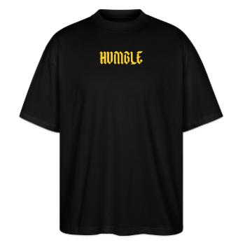 HUMBLE - Stanley/Stella Oversized Unisex Bio T-Shirt Blaster 2.0 - Schwarz - Vorne - Alina (178cm) & Michal (187cm)