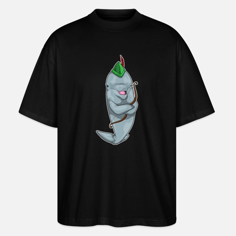 Delfin Bogenschütze Bogen - Stanley/Stella Oversized Unisex Bio T-Shirt Blaster 2.0 - Schwarz