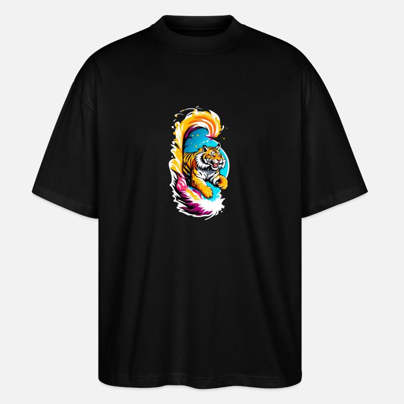 Saut du tigre - T-shirt bio Blaster 2.0 coupe oversize Stanley/Stella Unisexe - noir