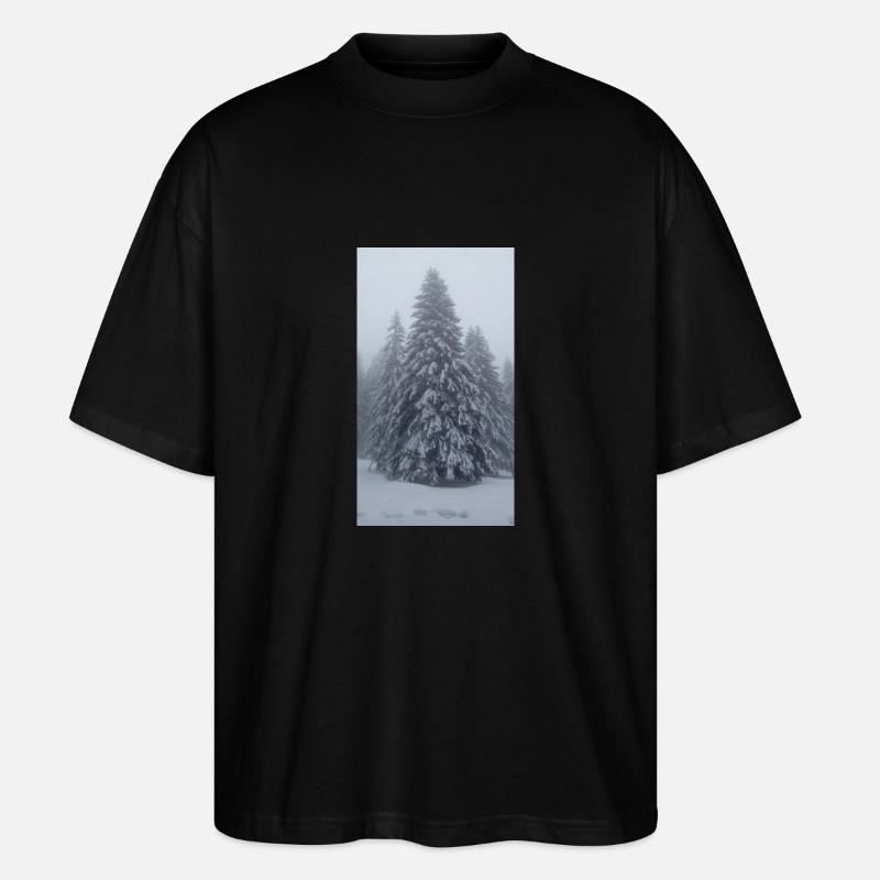 Tannenbaum im Schnee - Stanley/Stella Oversized Unisex Bio T-Shirt Blaster 2.0 - Schwarz