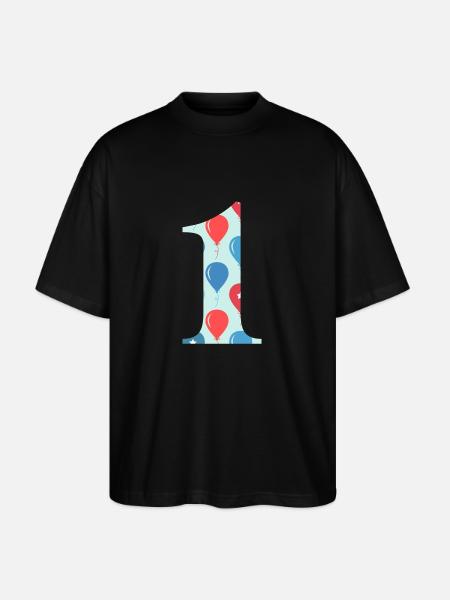 1st anniversary balloon - Stanley/Stella Oversized Unisex Organic T-shirt Blaster 2.0 - black