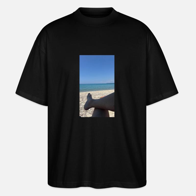 La Grèce sur la plage - T-shirt bio Blaster 2.0 coupe oversize Stanley/Stella Unisexe - noir