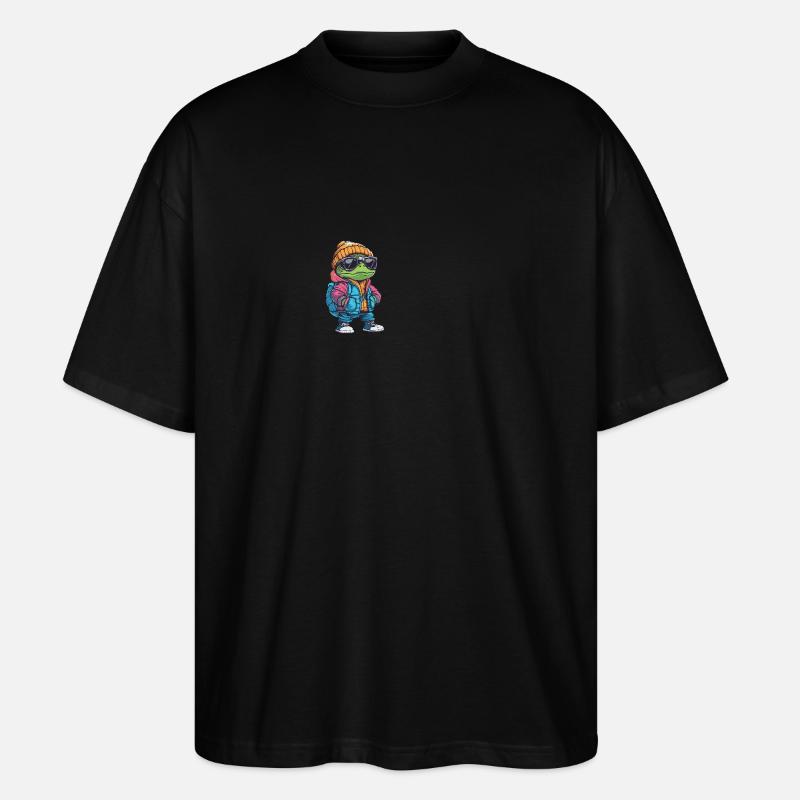 Turtle Winter Comic - Stanley/Stella Oversized Unisex Organic T-shirt Blaster 2.0 - black