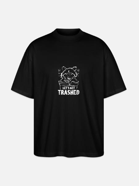 Let's get trashed raccoon - Stanley/Stella Oversized Unisex Organic T-shirt Blaster 2.0 - black