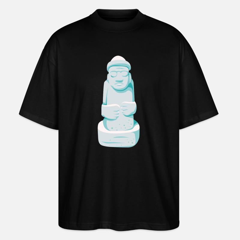Dol Hareubang – Jeju Steinwächter - Stanley/Stella Oversized Unisex Bio T-Shirt Blaster 2.0 - Schwarz