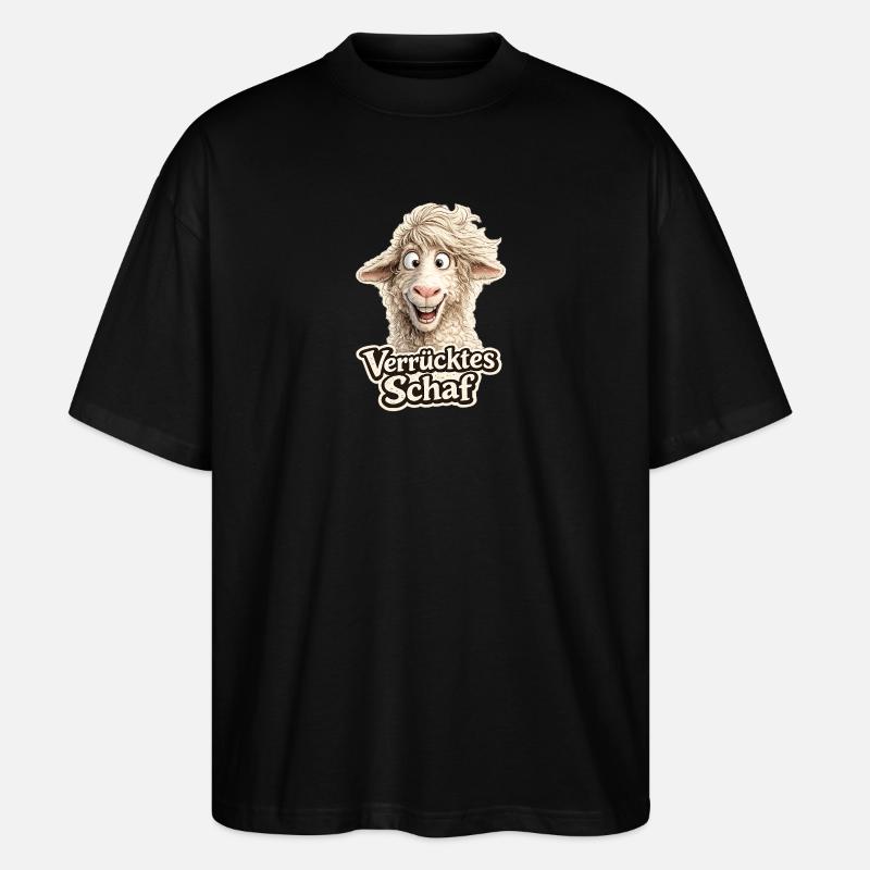 Verrücktes Schaf Motiv - Stanley/Stella Oversized Unisex Bio T-Shirt Blaster 2.0 - Schwarz