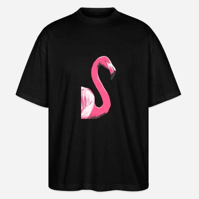 Flamingo Vogel Illustration - Stanley/Stella Oversized Unisex Bio T-Shirt Blaster 2.0 - Schwarz