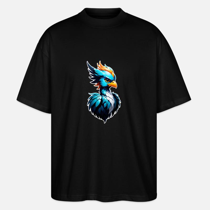 Phönix - Phönix - Feuervogel - Stanley/Stella Oversized Unisex Bio T-Shirt Blaster 2.0 - Schwarz