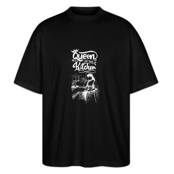 Mom in the Kitchen Mother's Day Gifts Mother's Day - Stanley/Stella Oversized Unisex Organic T-shirt Blaster 2.0 - black - Front - Alina (178cm) & Michal (187cm)