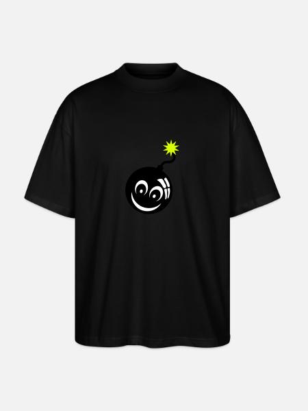 bomb smiley bomb wick 907 - Stanley/Stella Oversized Unisex Organic T-shirt Blaster 2.0 - black