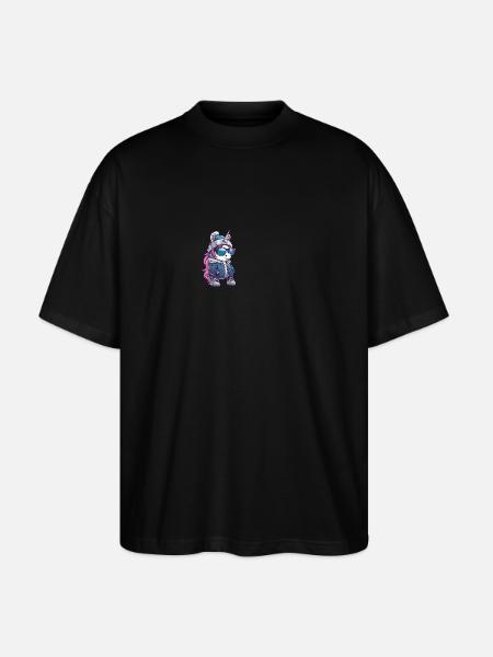 Enhjørning Vinter Tegneserie - Stanley/Stella Oversize Unisex Øko T-shirt Blaster 2.0 - sort