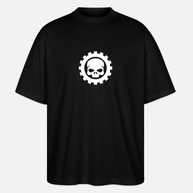 skull - Stanley/Stella Oversized Unisex Bio T-Shirt Blaster 2.0 - Schwarz