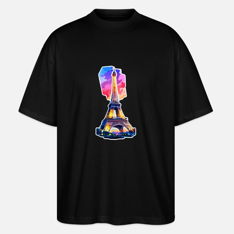 Eiffelturm #4 - Stanley/Stella Oversized Unisex Bio T-Shirt Blaster 2.0 - Schwarz
