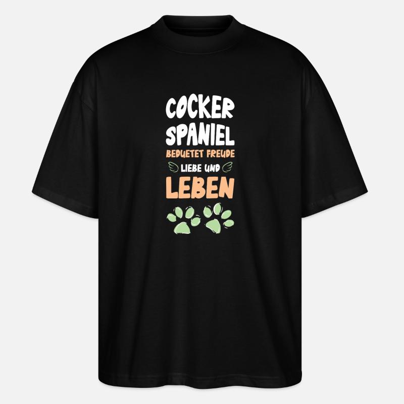 Cocker Spaniel Joie de vivre - T-shirt bio Blaster 2.0 coupe oversize Stanley/Stella Unisexe - noir