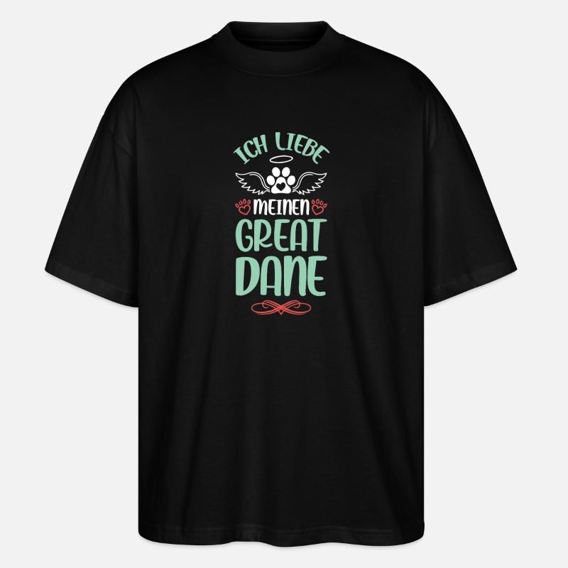 Ich liebe meinen Great Dane - Stanley/Stella Oversized Unisex Bio T-Shirt Blaster 2.0 - Schwarz