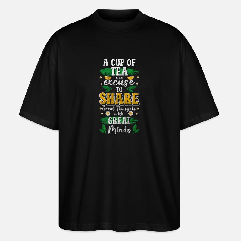 Tea Drinker Cozy Drink - Stanley/Stella Oversized Unisex Organic T-shirt Blaster 2.0 - black