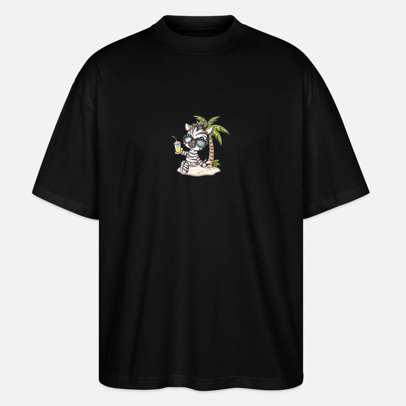 Zebra Sommer Strand Comic - Stanley/Stella Oversized Unisex Bio T-Shirt Blaster 2.0 - Schwarz