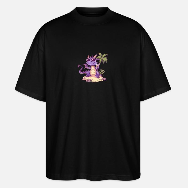 Drache Sommer Urlaub - Stanley/Stella Oversized Unisex Bio T-Shirt Blaster 2.0 - Schwarz