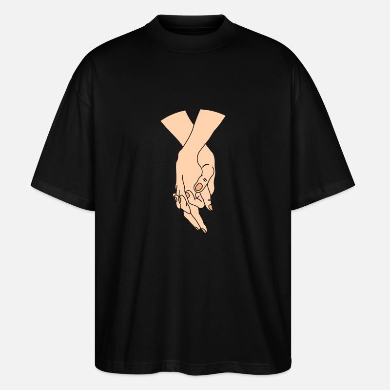 hands couple - Stanley/Stella Oversized Unisex Bio T-Shirt Blaster 2.0 - Schwarz