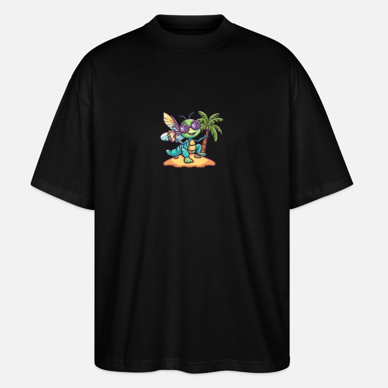 Libelle Sommer Urlaub - Stanley/Stella Oversized Unisex Bio T-Shirt Blaster 2.0 - Schwarz