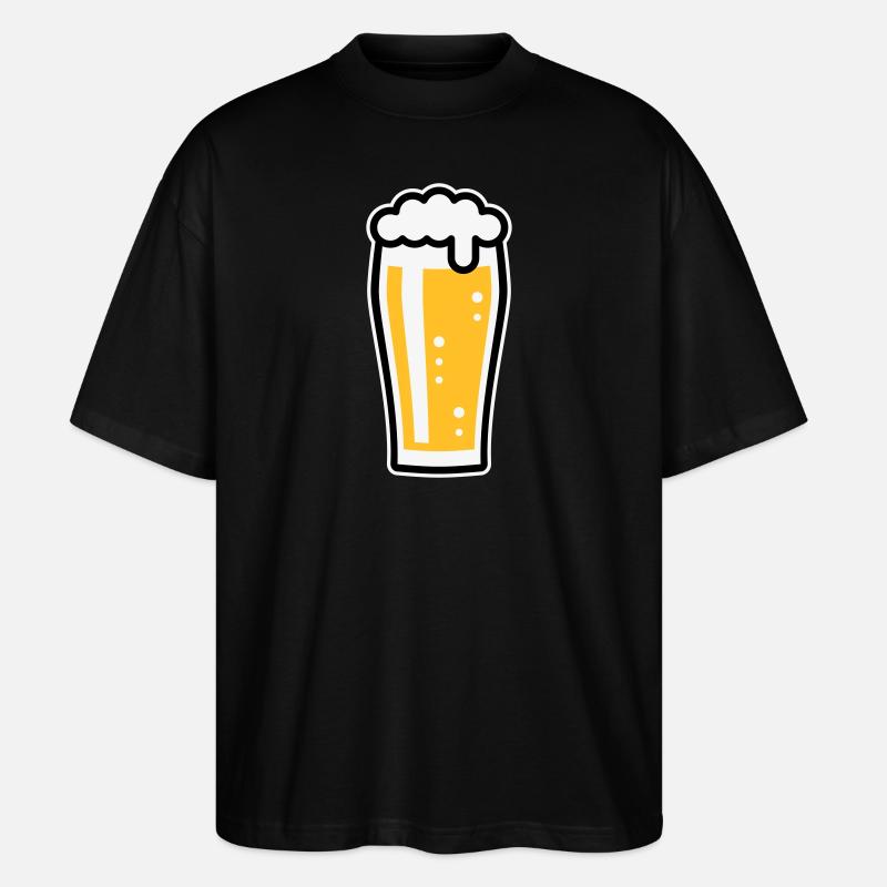 Bierglas (Bier / Willibecher / 3C) - Stanley/Stella Oversized Unisex Bio T-Shirt Blaster 2.0 - Schwarz