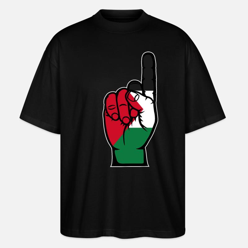 Drapeau palestinien numéro 1 - T-shirt bio Blaster 2.0 coupe oversize Stanley/Stella Unisexe - noir