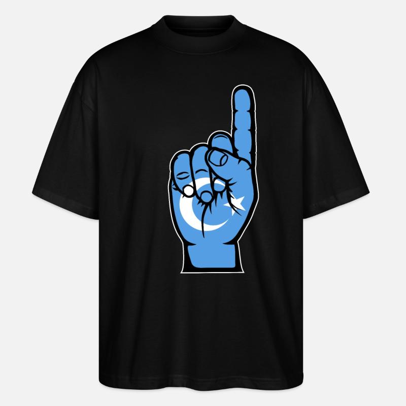 Drapeau ouïghour numéro 1 - T-shirt bio Blaster 2.0 coupe oversize Stanley/Stella Unisexe - noir