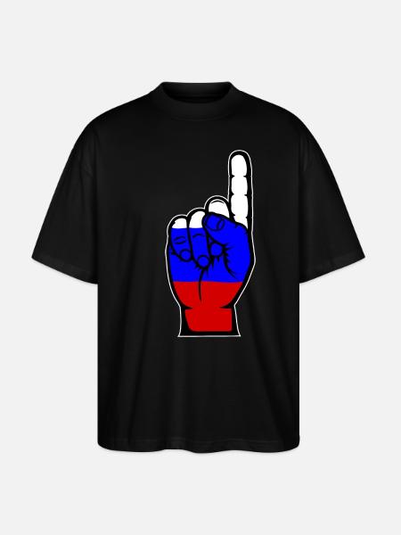 Drapeau russe numéro 1 - T-shirt bio Blaster 2.0 coupe oversize Stanley/Stella Unisexe - noir