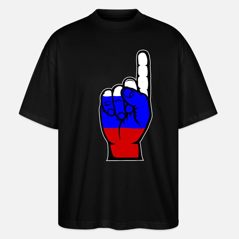 Drapeau russe numéro 1 - T-shirt bio Blaster 2.0 coupe oversize Stanley/Stella Unisexe - noir