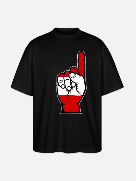 Austria flag number 1 - Stanley/Stella Oversized Unisex Organic T-shirt Blaster 2.0 - black