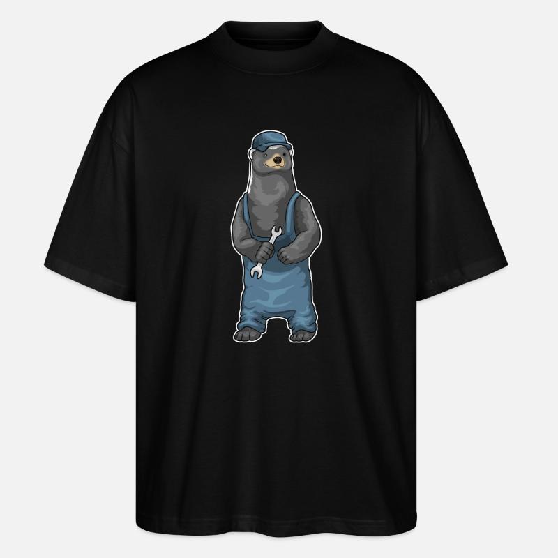 Dachs Handwerker Schraubenschlüssel - Stanley/Stella Oversized Unisex Bio T-Shirt Blaster 2.0 - Schwarz
