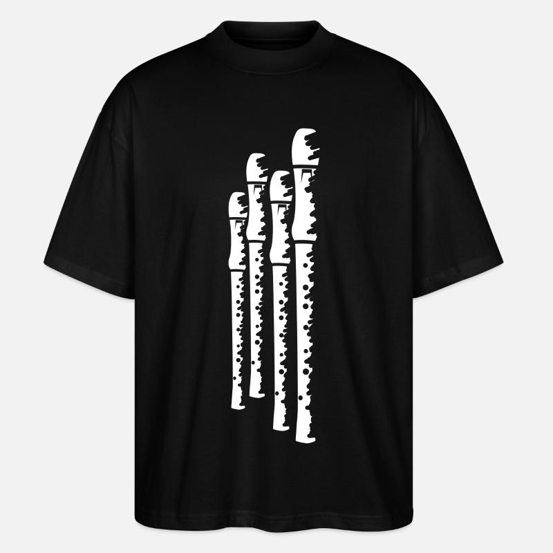 Flöten - Stanley/Stella Oversized Unisex Bio T-Shirt Blaster 2.0 - Schwarz